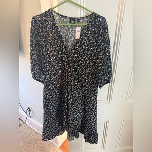 GAP Floral Dress - Black and Blue NWT